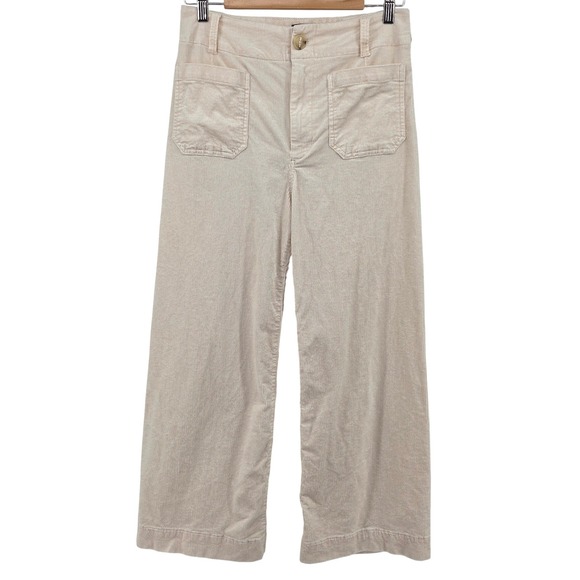 Maeve by Anthropologie Pants - Maeve Anthropologie Colette Wide Leg Corduroy Pants 27 Ivory Cream High Rise